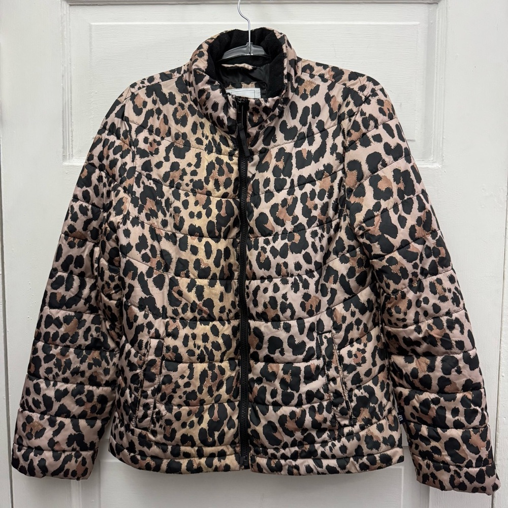 GAP Leopard Print Puffer Jacket ColdControl Quilt… - image 1